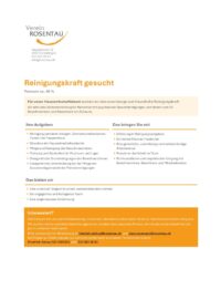 Reinigungskraft gesucht